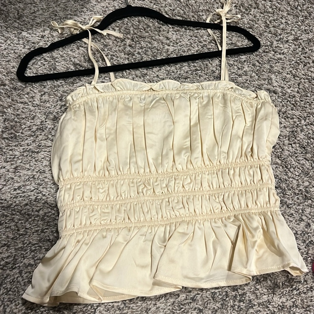 Champagne tie string tank